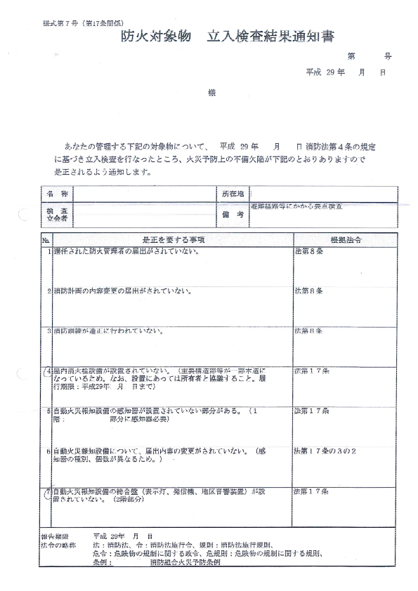 消防署の立入検査とは