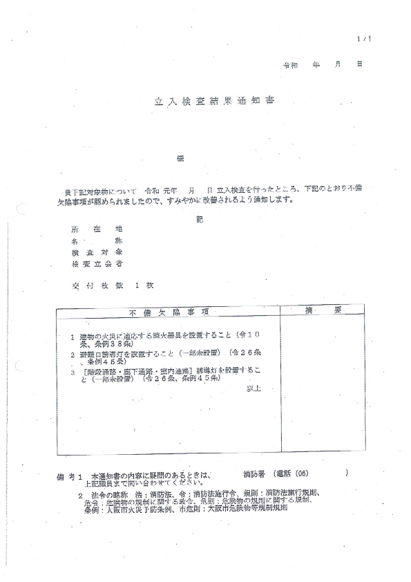 消防署の立入検査とは