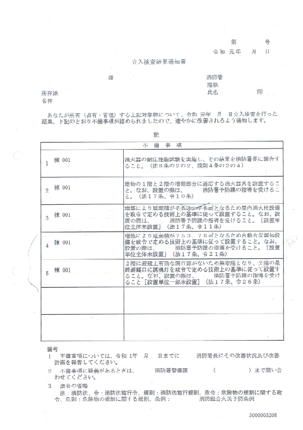 消防署の立入検査とは